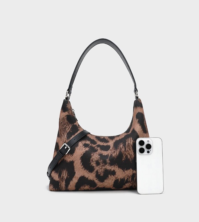 Trendy Leopard Print PU Leather Hobo Bag – Crossbody & Shoulder Handbag for Women - Image 2
